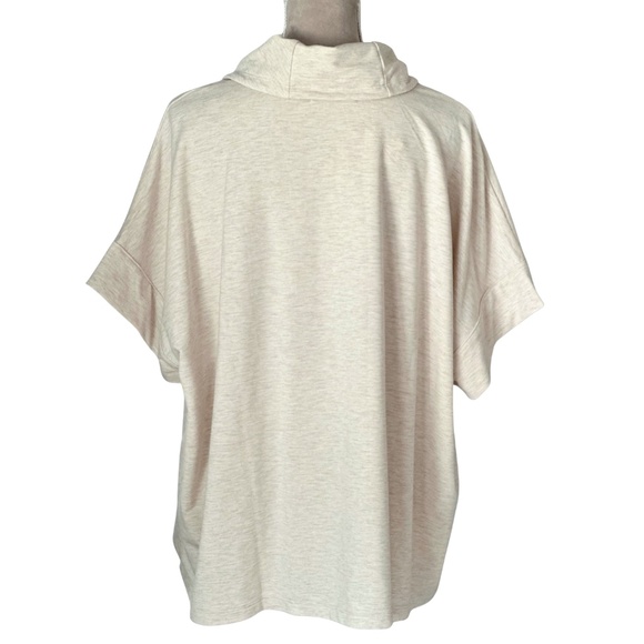 Fall Pullover Sweater Loungewear Sz XS/S Cowl Neck Dolman Sleeve Top Beige - Picture 2 of 7